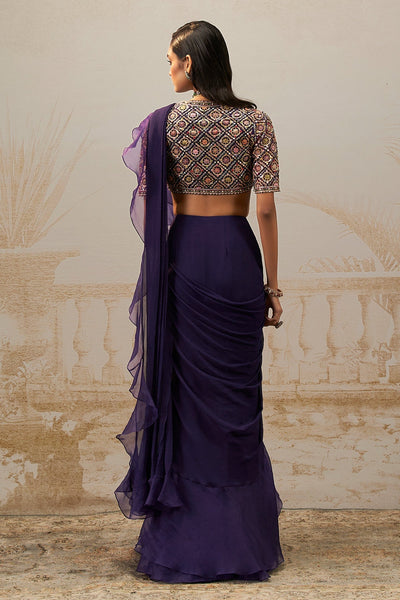 Geet Ruffle Saree Set-RTS