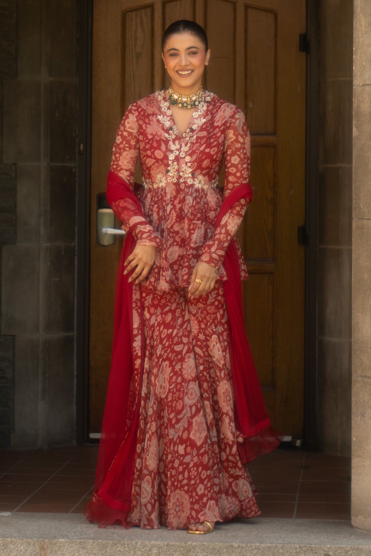 SIMRAN MAND IN AWESPIRING PEPLUM GHARARA SET