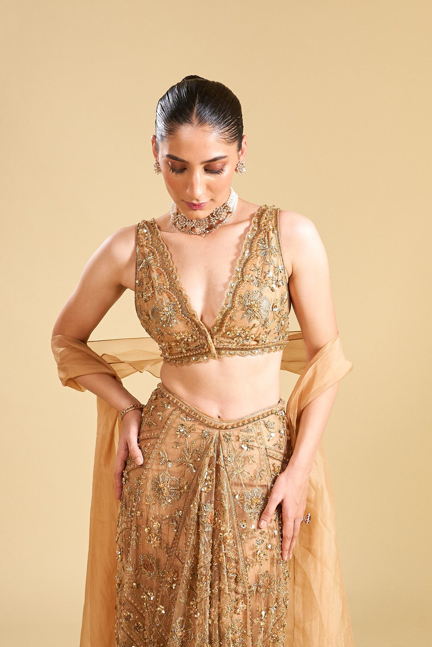 Nushrat in O.G. Saree Skirt Set