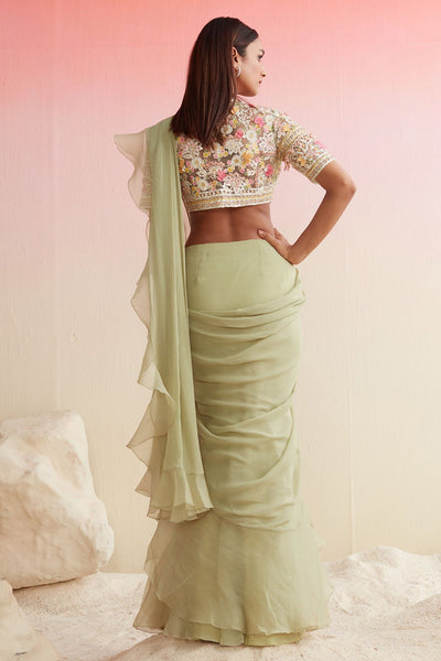 RIDHI-MEHRA-MINT-GREEN-NET-EMBROIDERED-SAREE