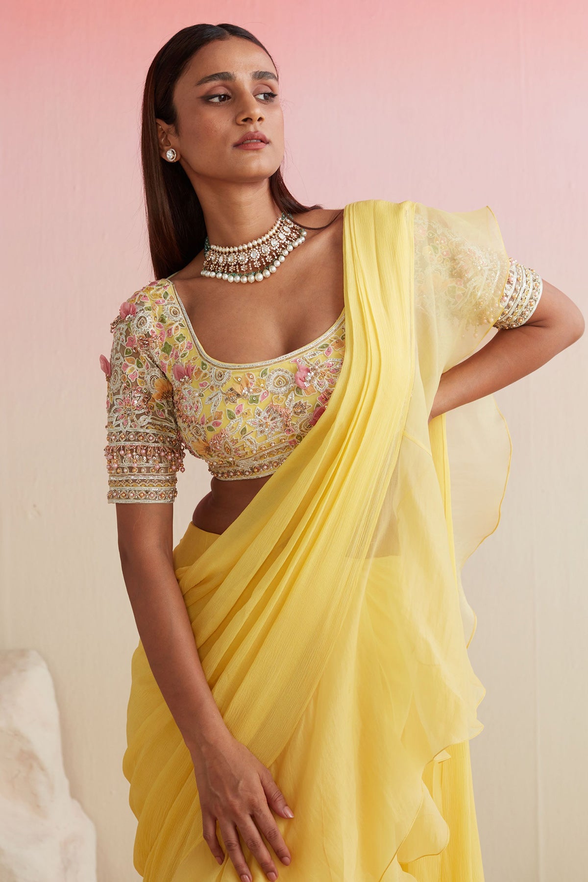 RIDHI-MEHRA-YELLOW-NET-EMBROIDERED-SAREE