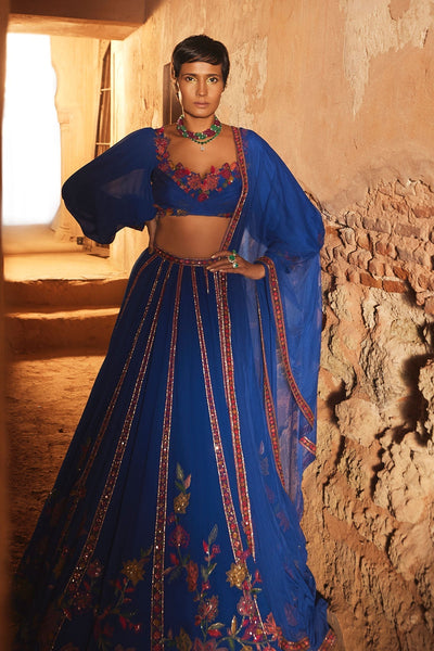 RIDHIMEHRA-GEORGETTE EMBROIDERED LEHENGA SETS