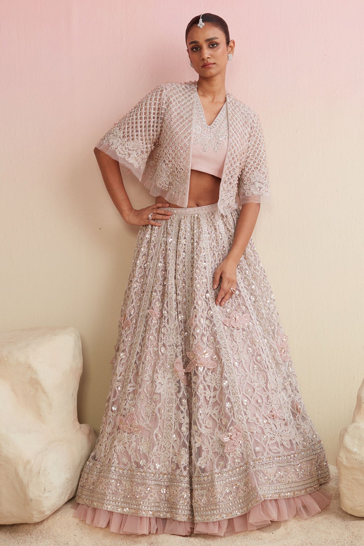 RM-DUSKY PINK EMBROIDERED LEHENGA