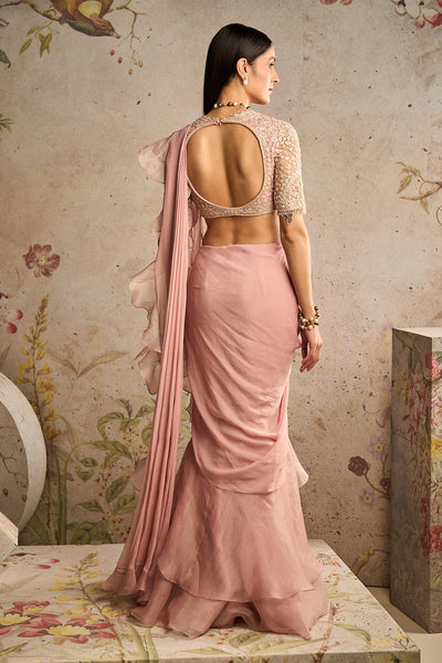 RM-Dusky-Pink-Heavily-Net Embroidered Saree