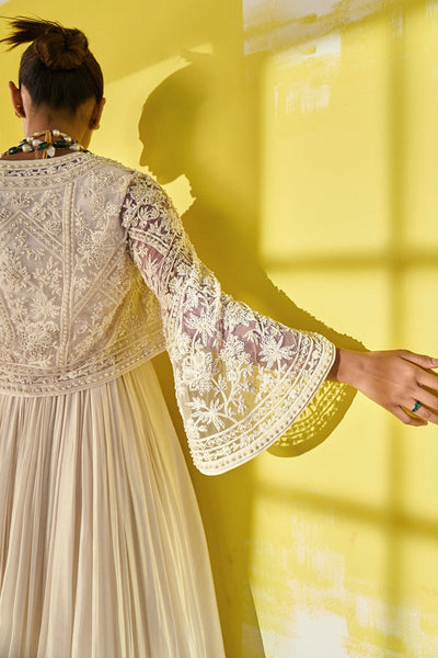 RM-Ivory Fine Silk Full Length-Anarkali