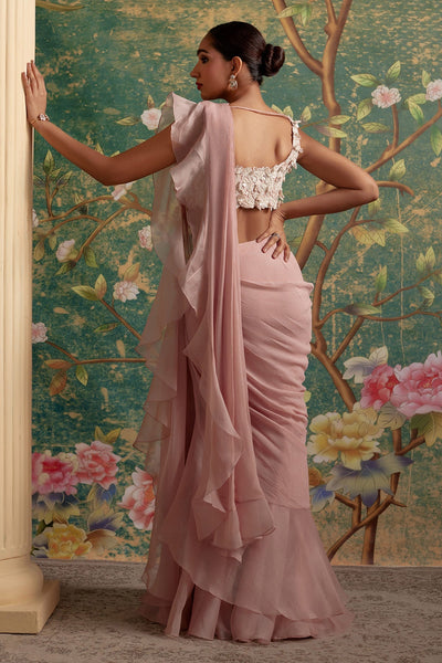 Dainty Ruffle Saree Set-RTS
