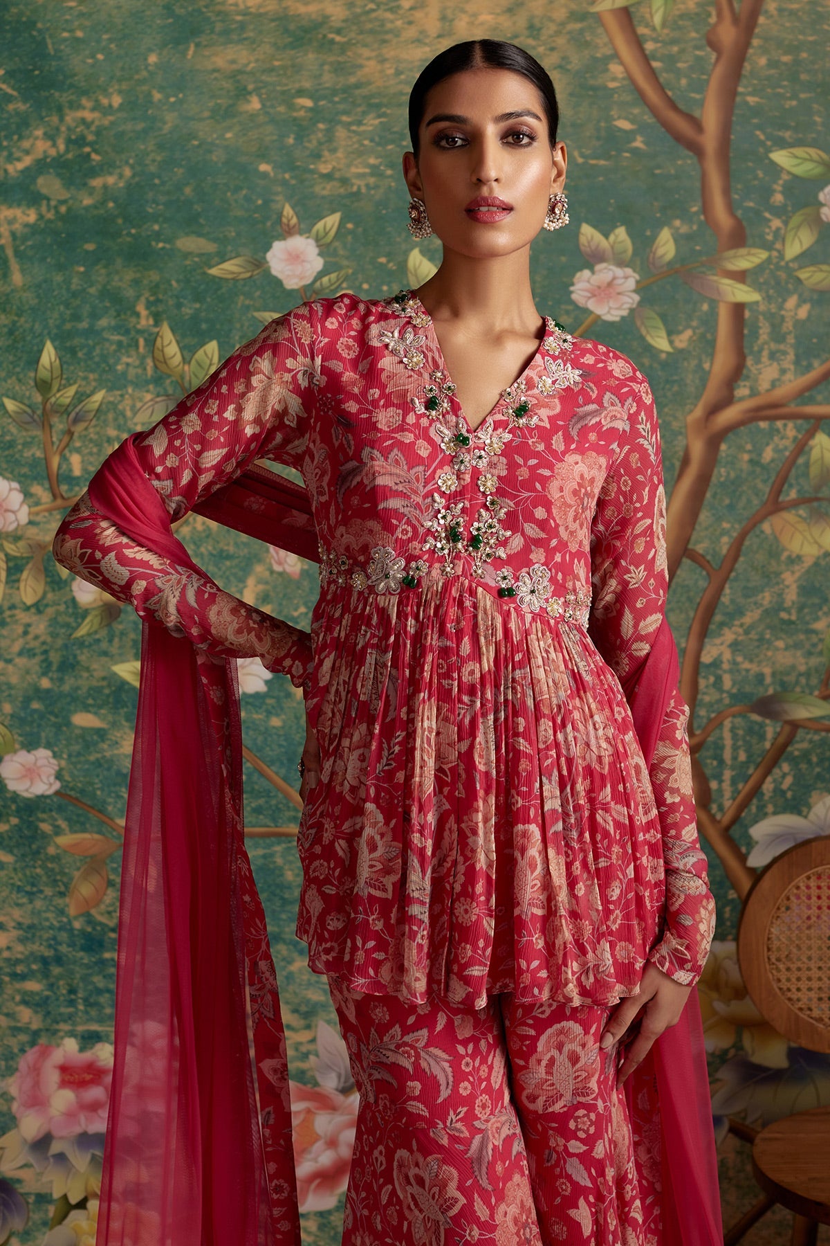 AWESPRING PEPLUM SHARARA SET-RTS