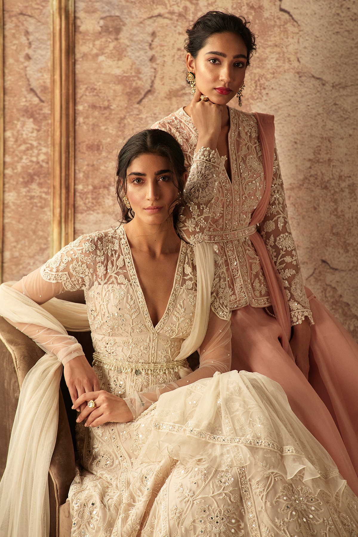 Ridhi-Mehra-Ivory net embroidered anarkali