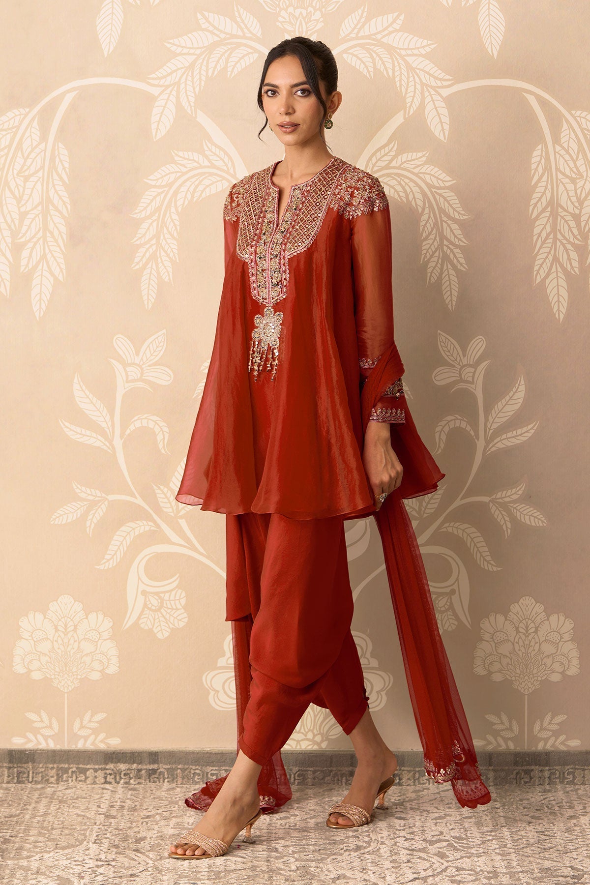 Surkh Kurta Salwar Set-RTS