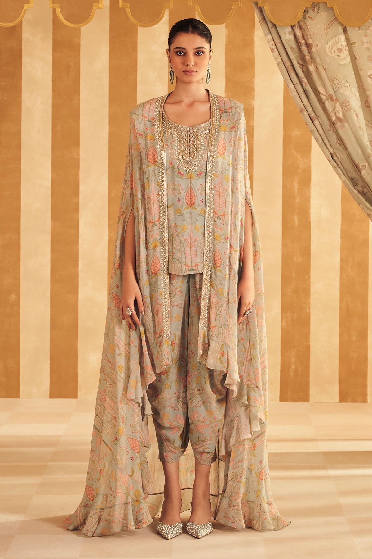 Gil Kurta Cape Set-RTS