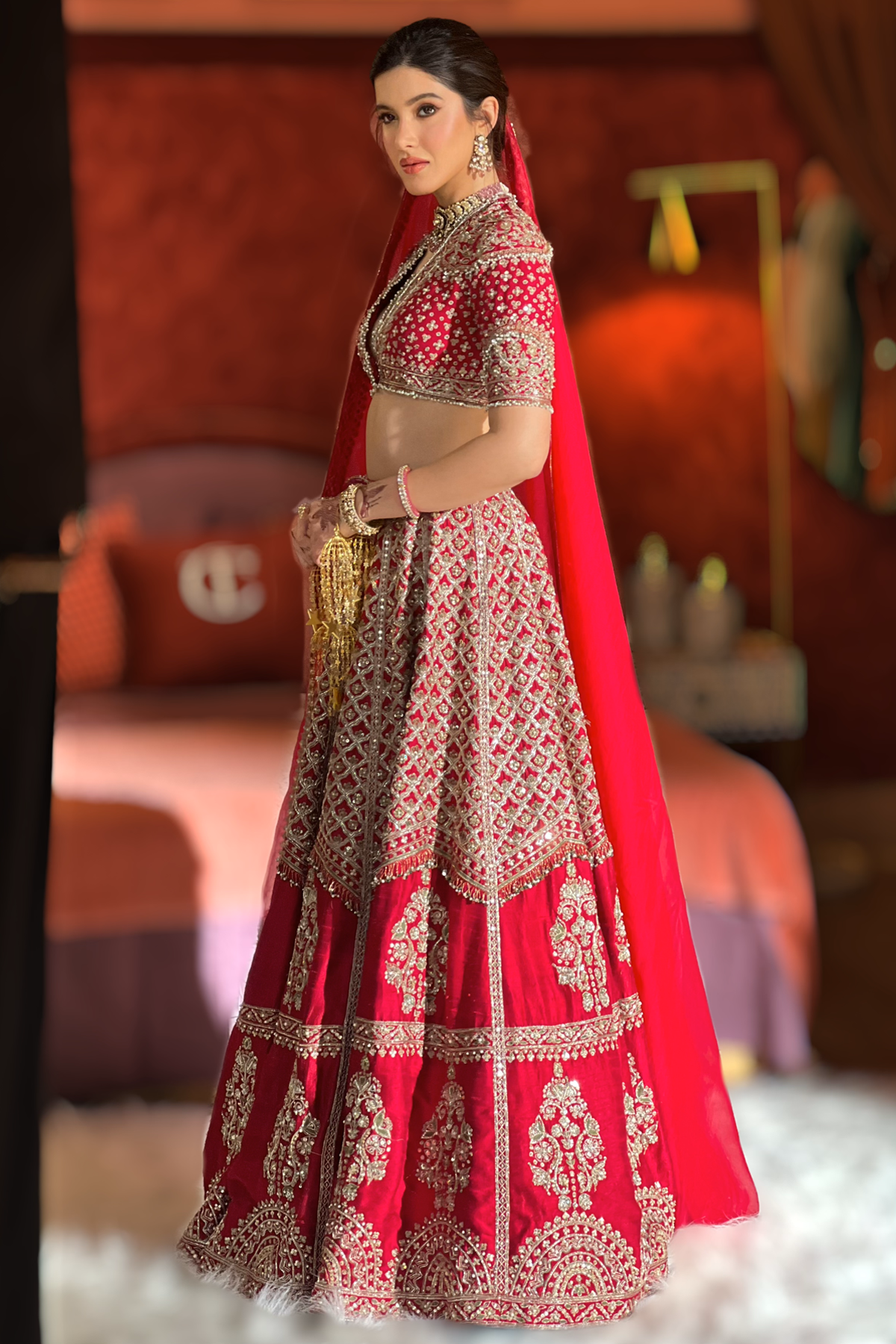 Shanaya Kapoor in Rani Lehenga Set