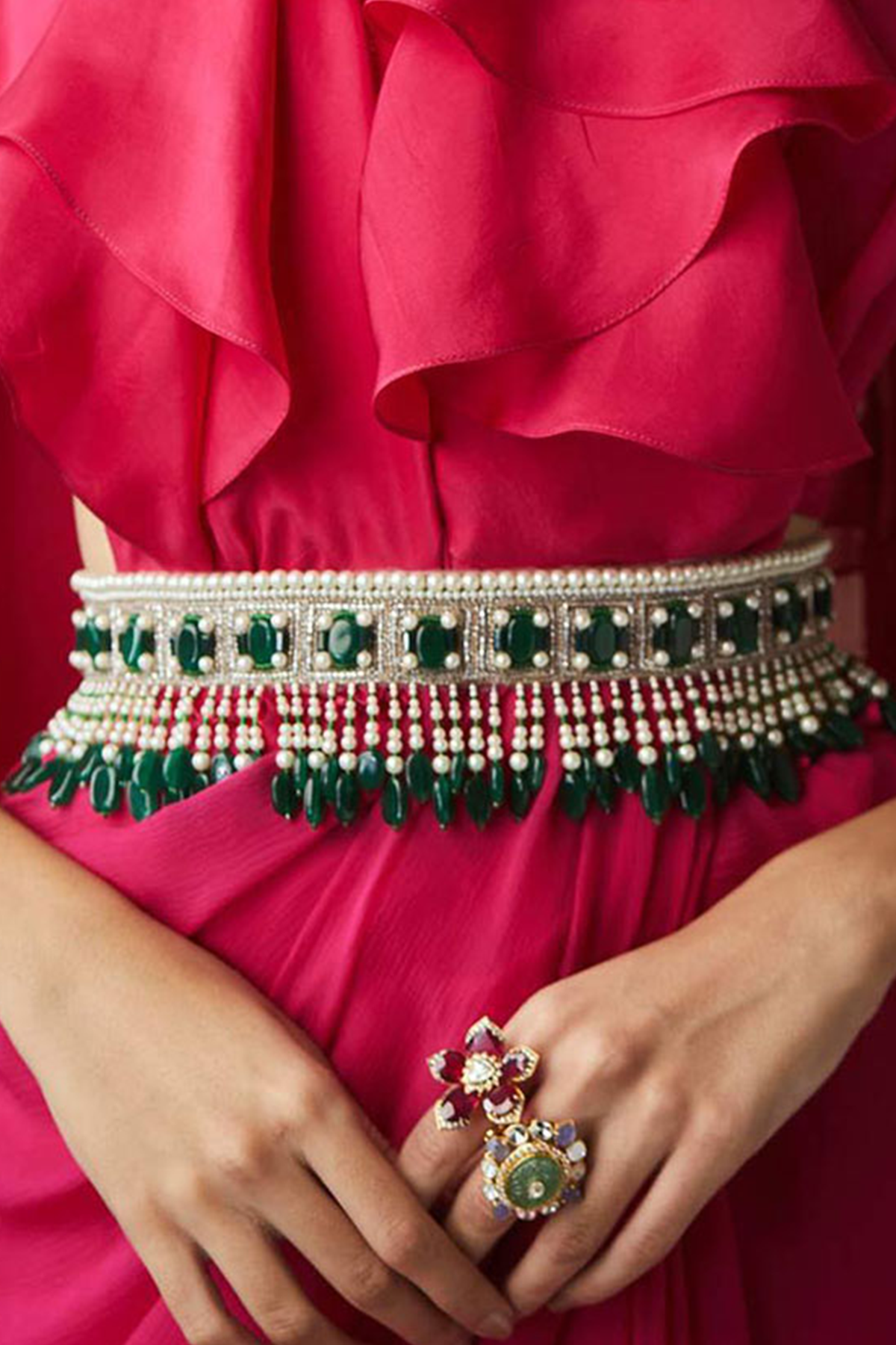 Dipa Khosla in Emerald Bejwelled Belt