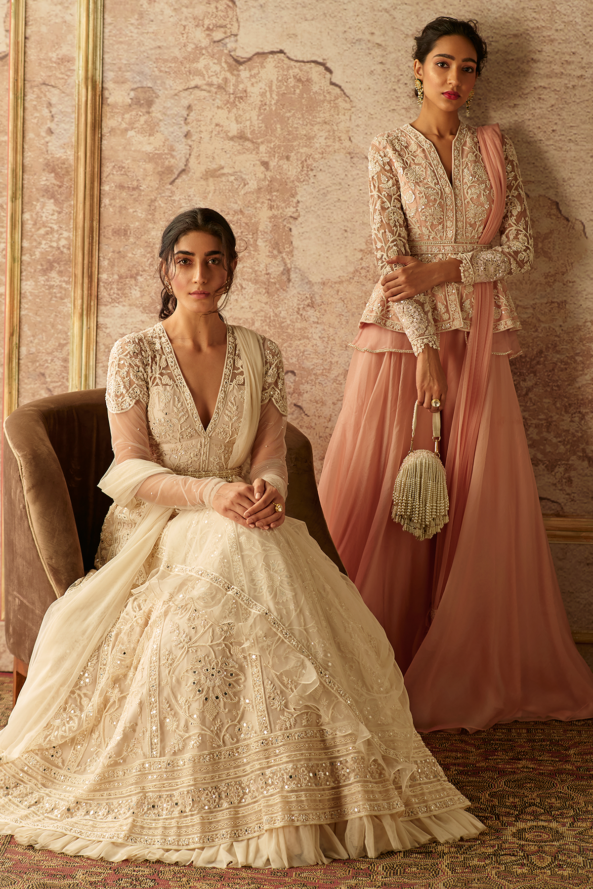 RIDHI-MEHRA-Ivory net embroidered anarkali