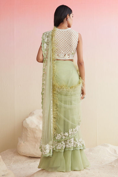 RIDHI-MEHRA-MINT GREEN EMBROIDERED-SAREE