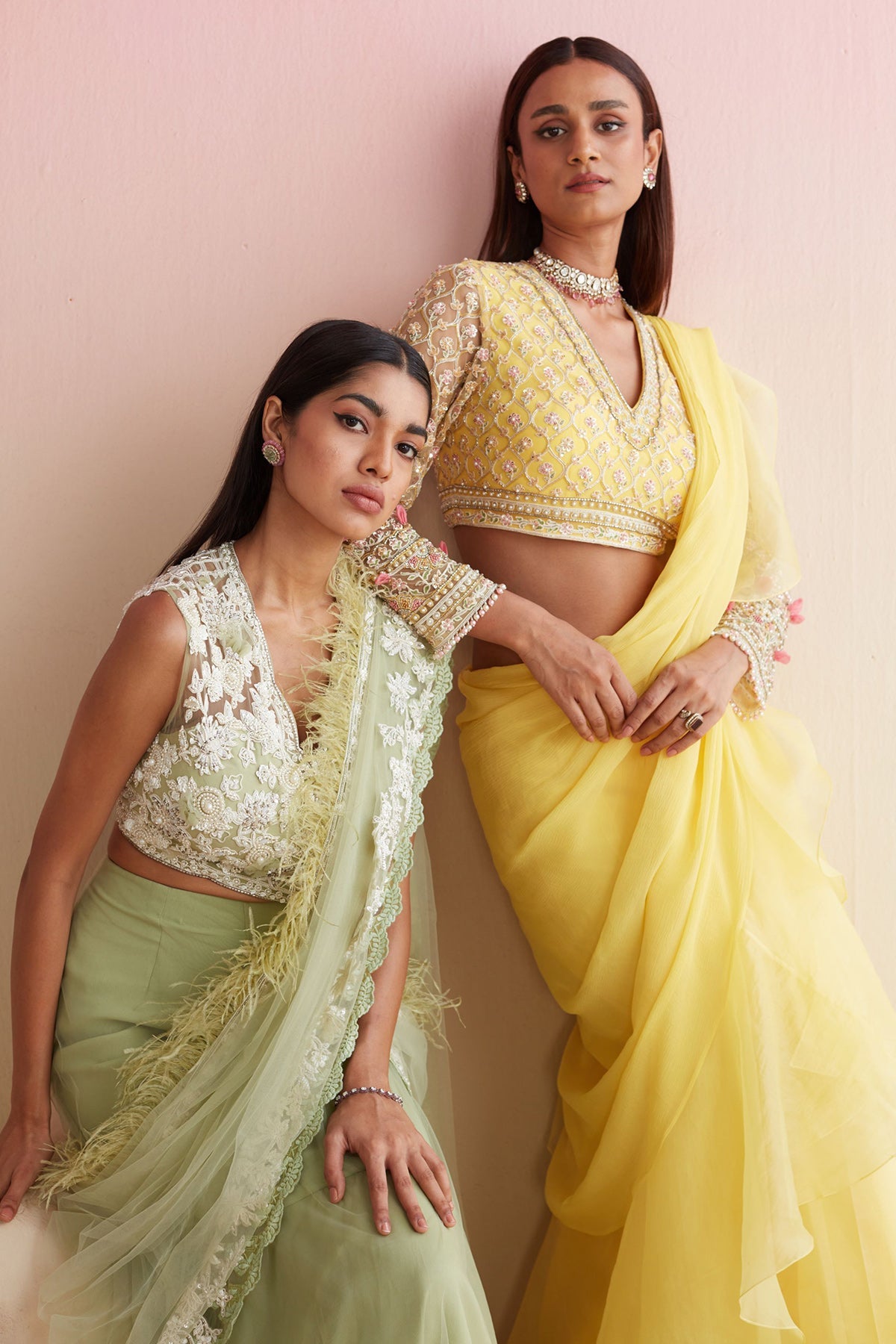 RIDHI-MEHRA-YELLOW NET EMBROIDERED-SAREE